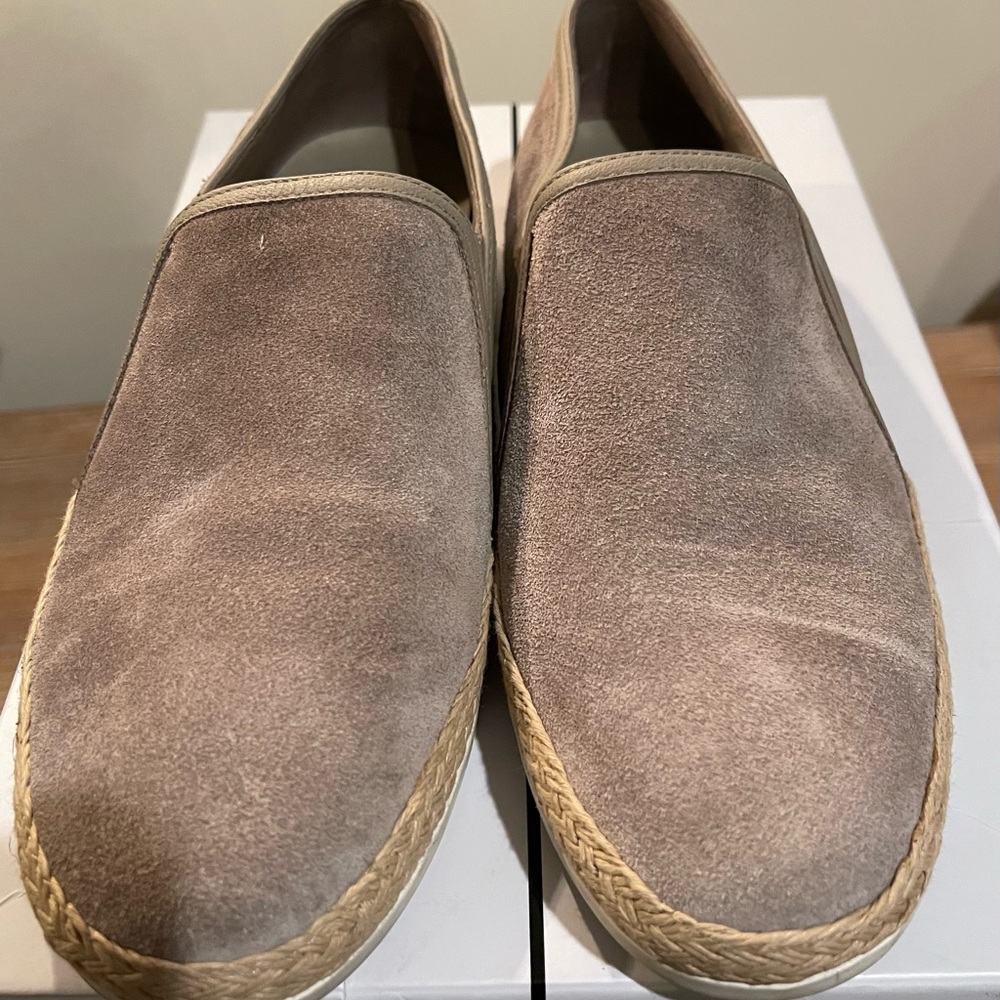 Shoes by Vince, Suede, Size 6M, Color Tan with natural discoloration